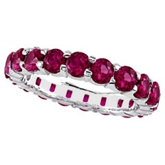 Ruby Eternity Ring 18K White Gold. Natural Ruby