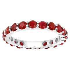 Ruby Eternity Ring 2.60 Carats 14K White Gold