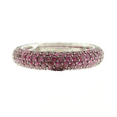 21st Century 18 Karat White Gold and Ruby Stackable Eternity Ring