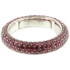 21st Century 18 Karat White Gold and Ruby Stackable Eternity Ring 