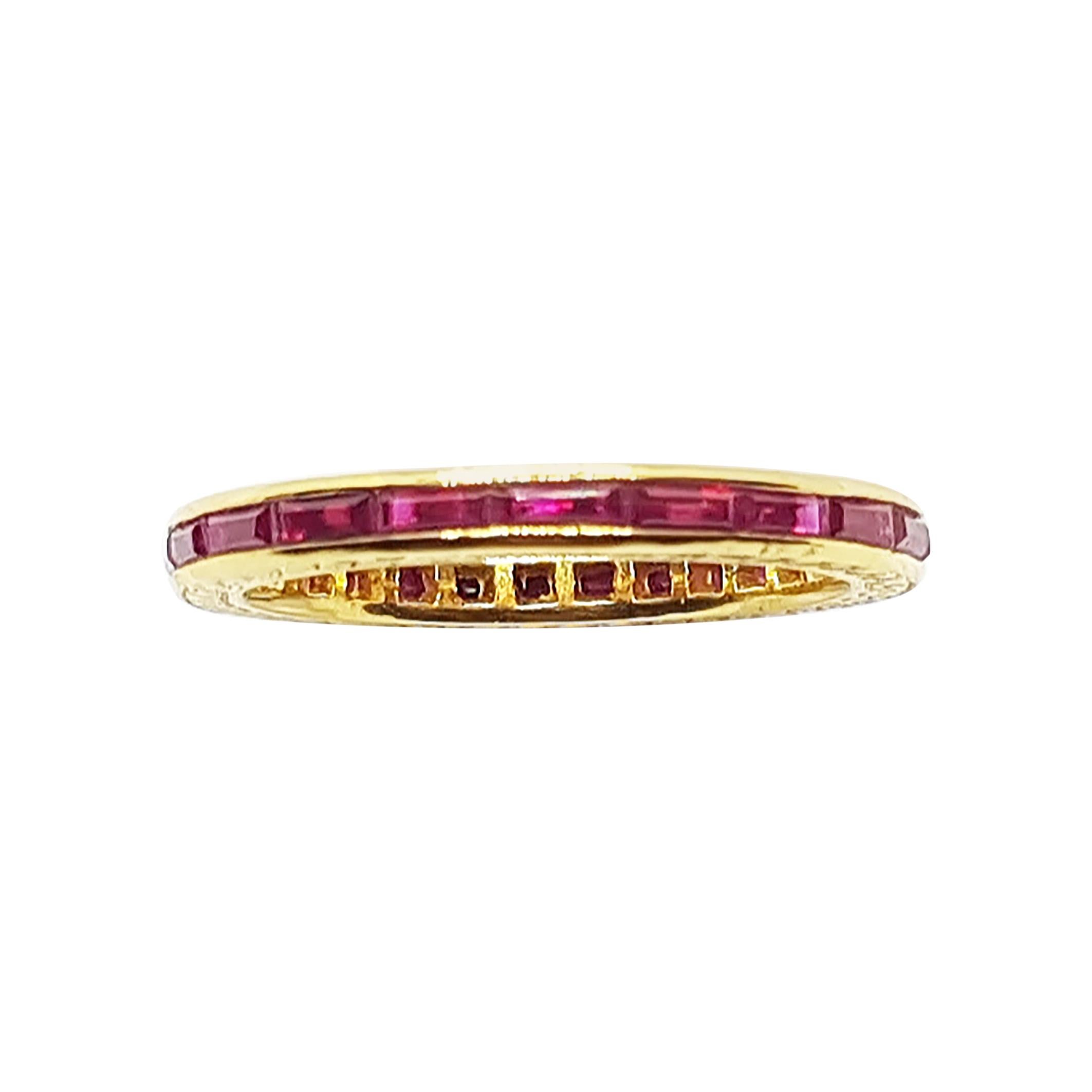 Ruby Eternity Ring Set in 18 Karat Gold Settings