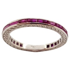 Ruby Eternity Ring Set in 18 Karat White Gold Settings