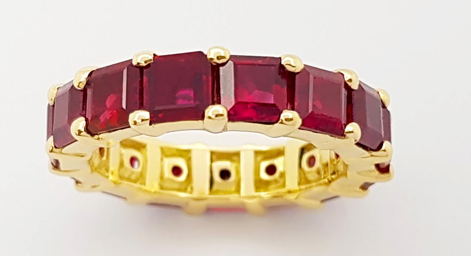 Bague d'éternité en or 18 carats avec rubis Unisexe en vente