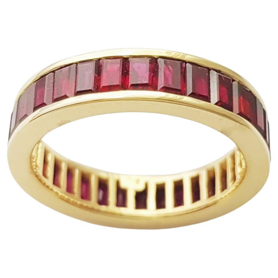 Ruby Eternity Ring set in 18K Gold Settings For Sale