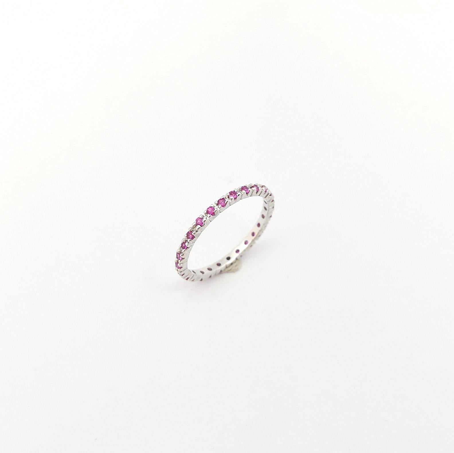 Ruby Eternity Ring set in 18K White Gold Settings For Sale 4