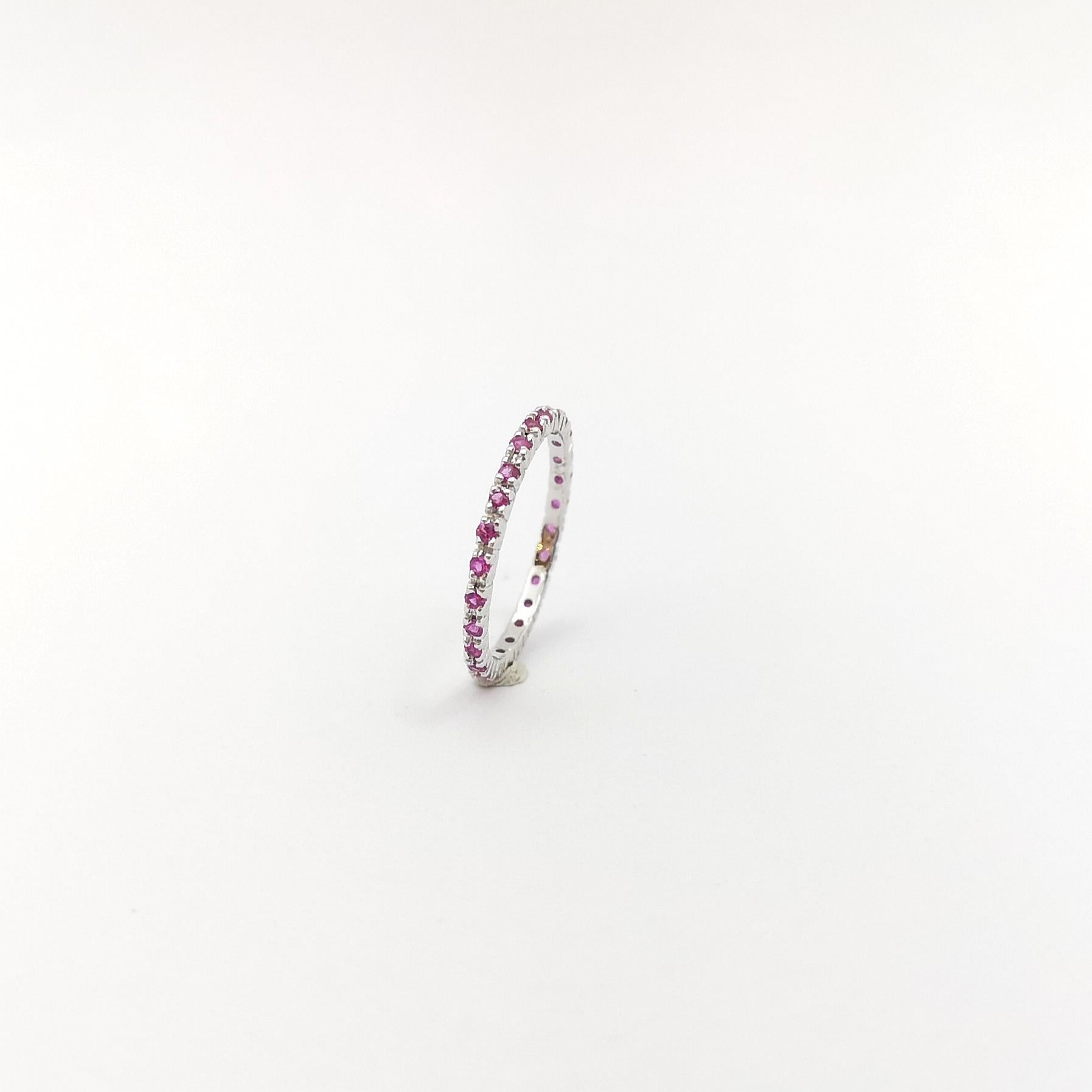Ruby Eternity Ring set in 18K White Gold Settings For Sale 5
