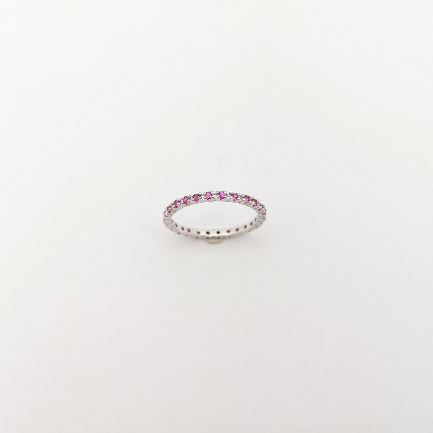 Ruby Eternity Ring set in 18K White Gold Settings For Sale 1