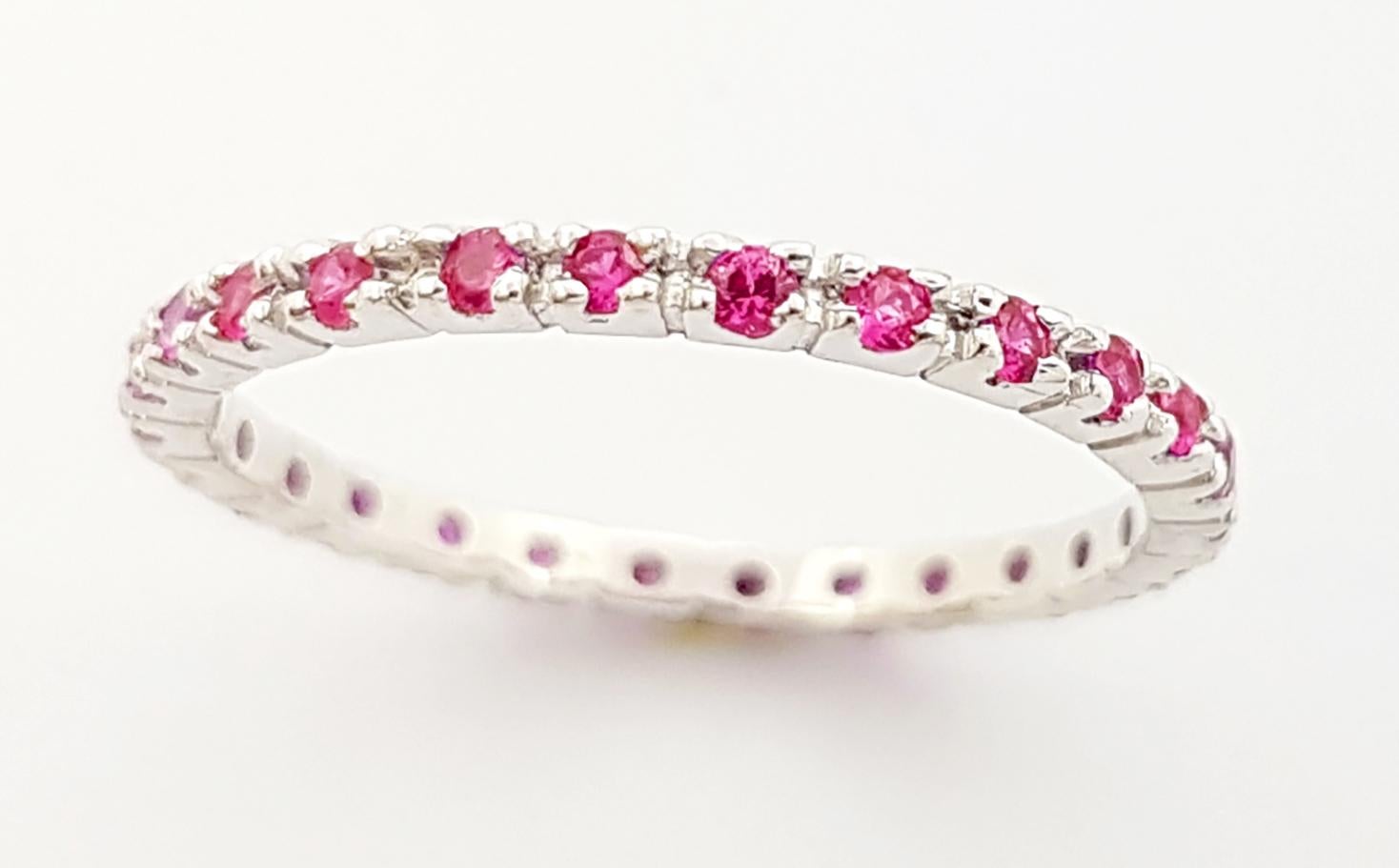 Ruby Eternity Ring set in 18K White Gold Settings For Sale 2