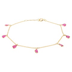 Everyday Kettenarmband mit Rubin für ihr handgefertigtes Armband aus 18 Karat Gelbgold