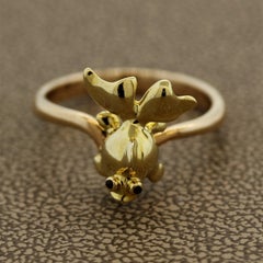 Ruby Eyes Fish Gold Ring