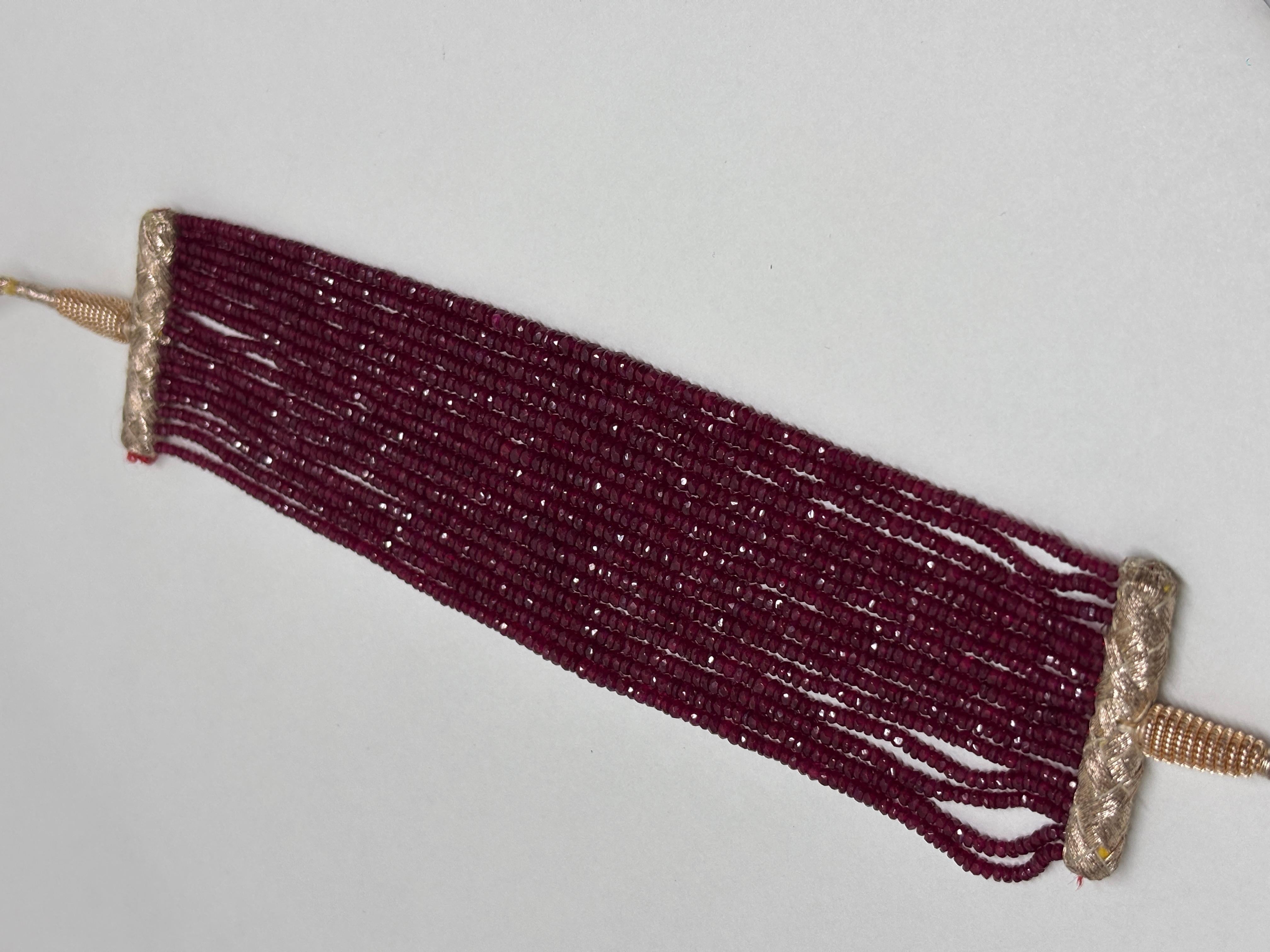 Contemporaneo Perline sfaccettate di rubino Cts 179 Bracciale in vendita