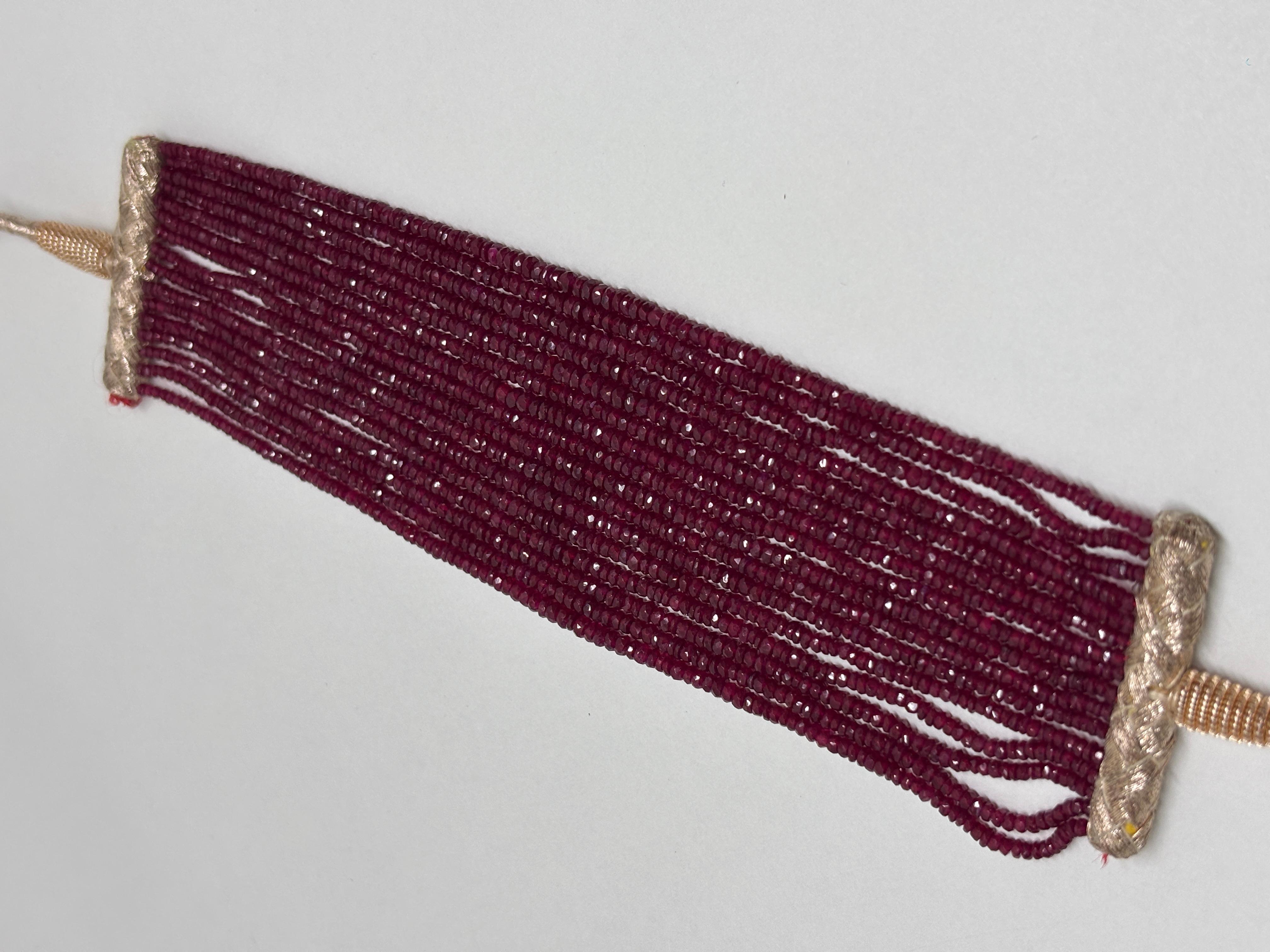 Perlina Perline sfaccettate di rubino Cts 179 Bracciale in vendita