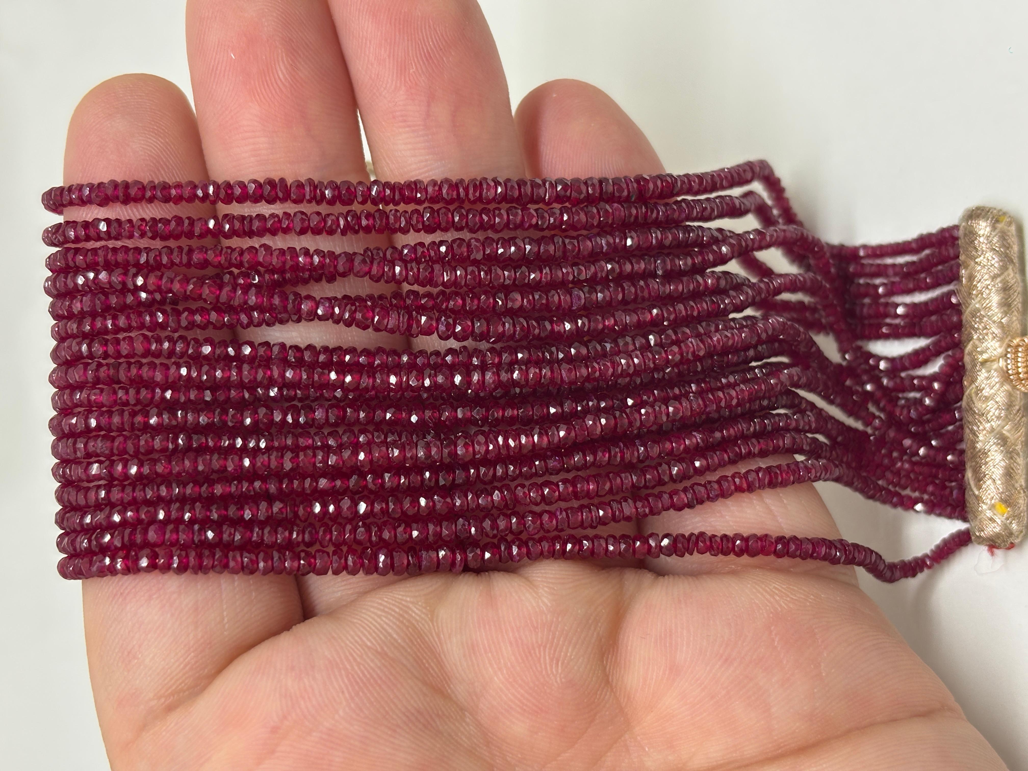 Perline sfaccettate di rubino Cts 179 Bracciale In condizioni Nuovo in vendita a Hong Kong, HK