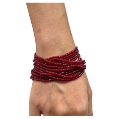 Bracelet de perles facettées rubis Cts 179