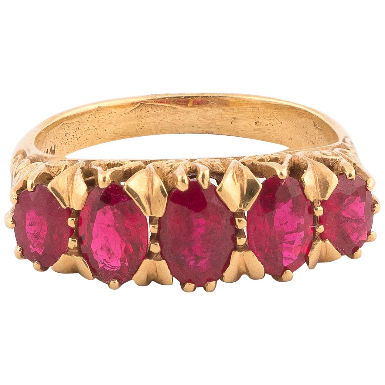 Ruby Five-Stone Ring