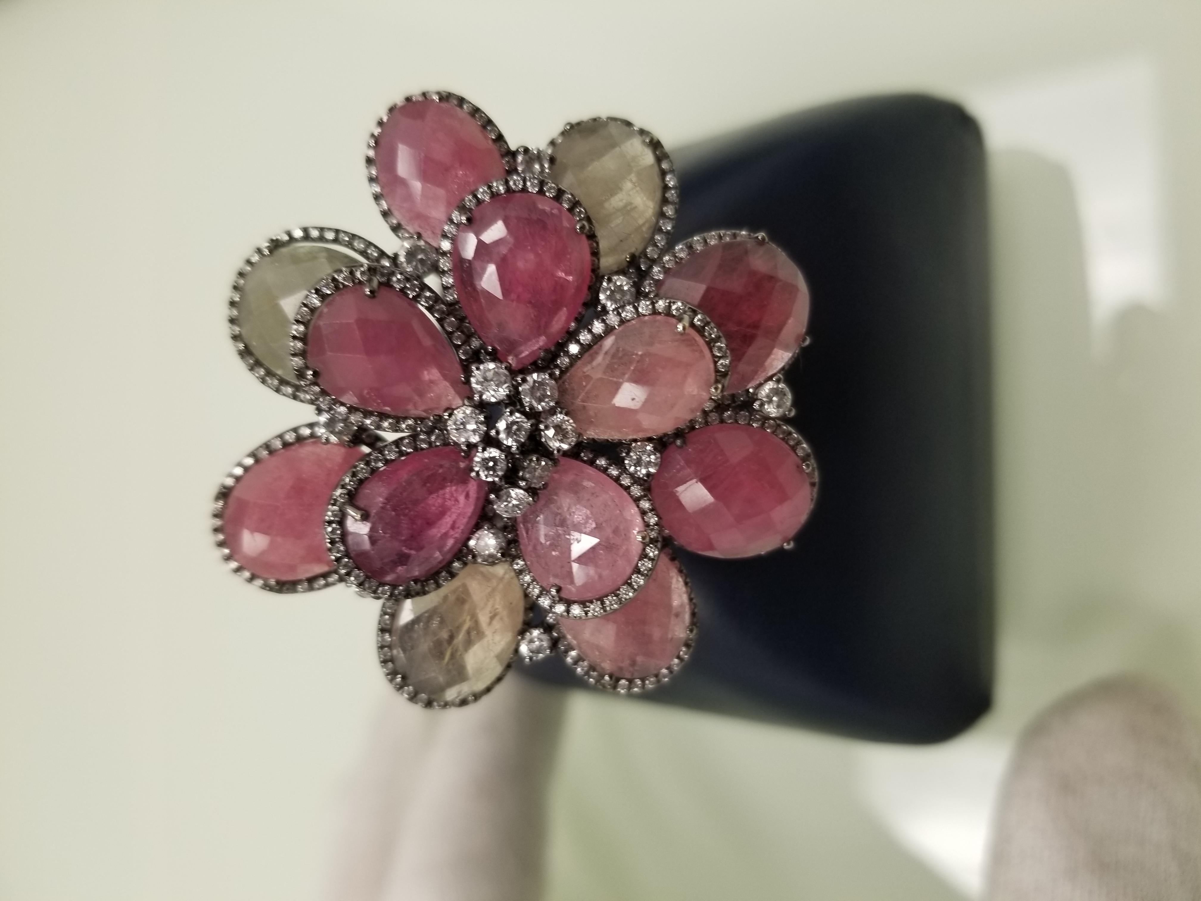 It's good quality brand new right out of the box and it's beautiful it's one  Of a kind it' unique.
 Anyone who loves flowers will love this ring definitely a real stunner.