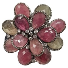 Vintage Ruby flower ring