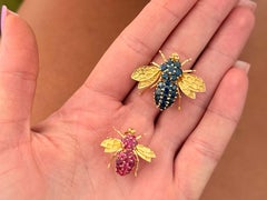 Broche en or 14k Ruby Fly