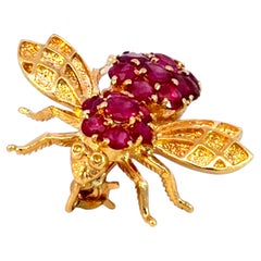 Broche en or 14k Ruby Fly