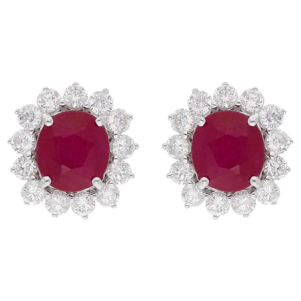 Ruby And Diamond Earrings Studded In 18 Karat Rose Gold For Sale At 1stDibs ruby-and-diamond-earrings-studded-in-18-karat-rose-gold-for-sale-at-1stdibs