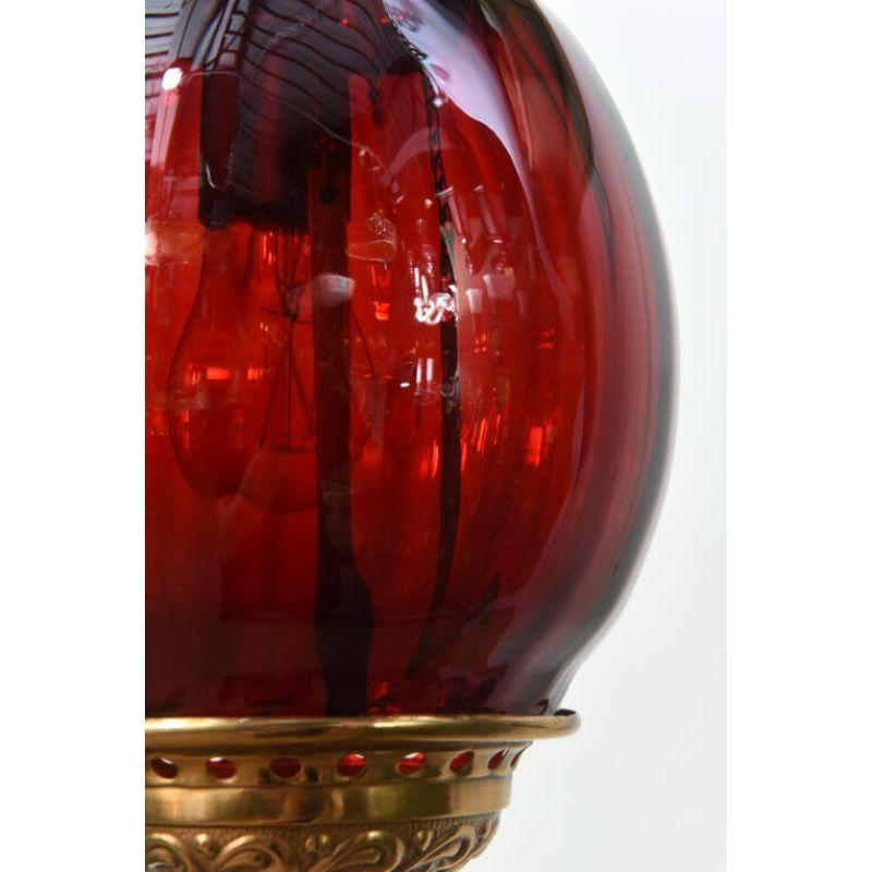 American Ruby Glass Oil Lantern For Sale