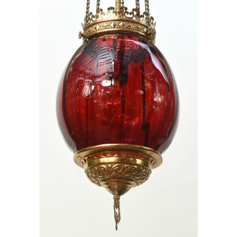 Ruby Glass Oil Lantern For Sale 1
