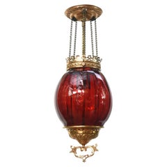 Ruby Glass Oil Lantern