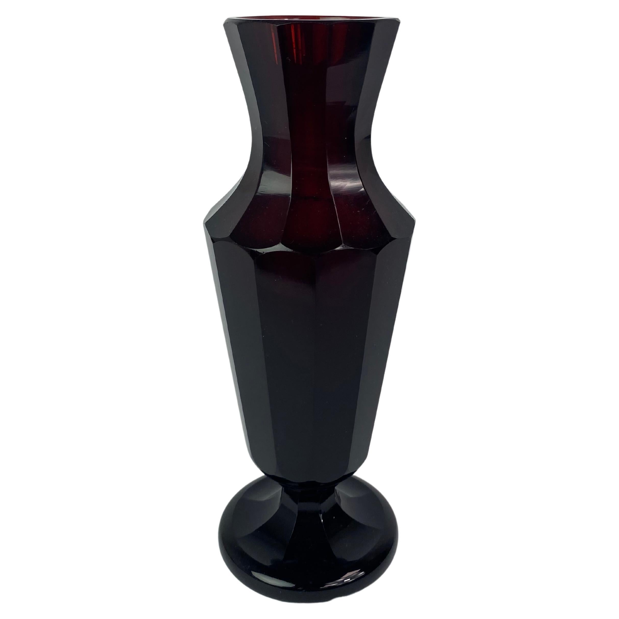 Ruby glass vase atr. Josef Hoffmann