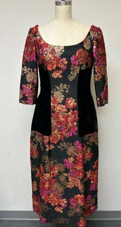 Ruby, Gold, and Pink French Brocade with Black Silk Velvet Insets