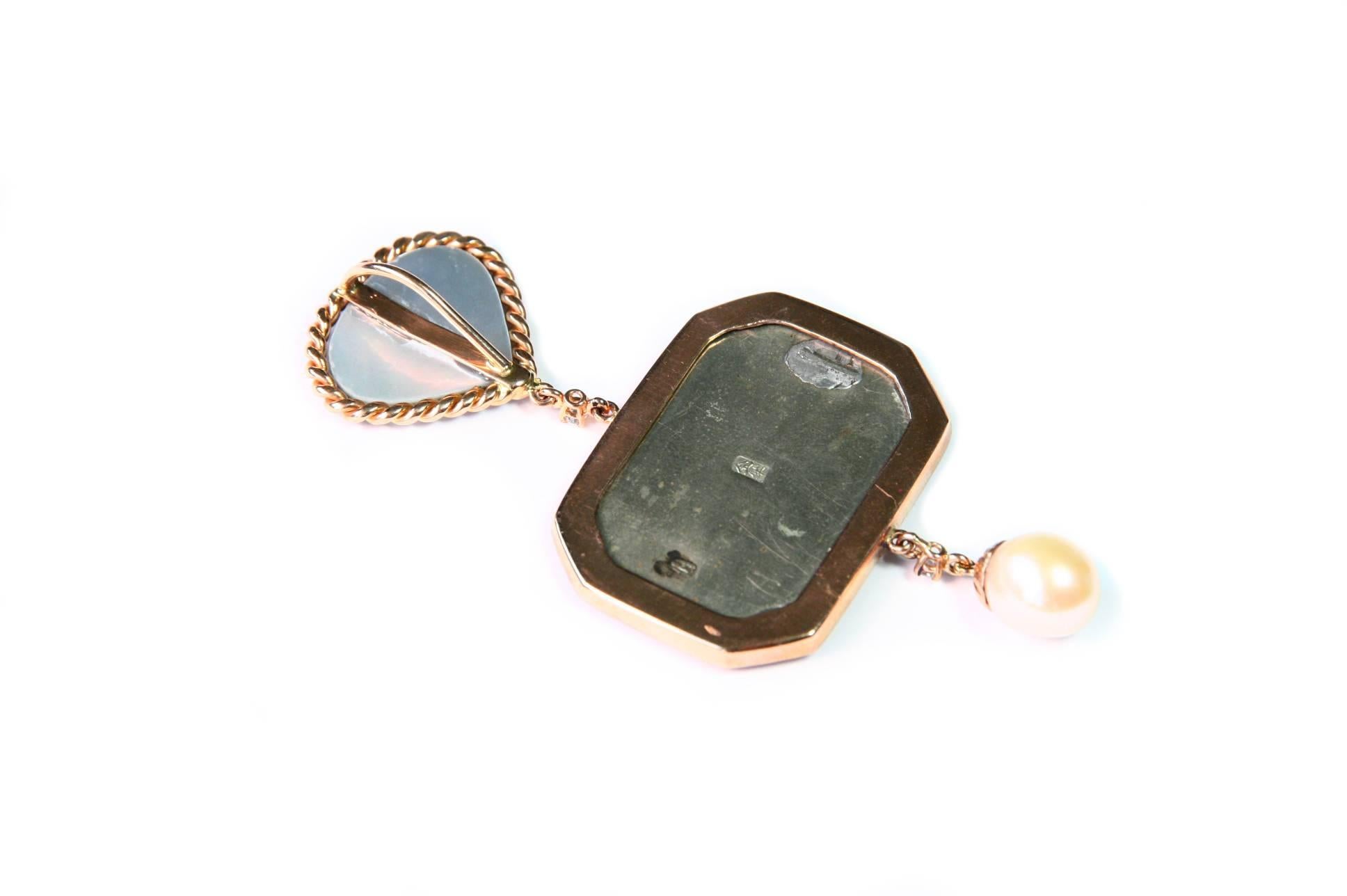 Princess Cut Ruby Gold Antiques Japanies Miniature Pearl Diamonds For Sale