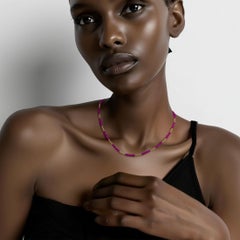 Ruby Gold Coil Station Necklace