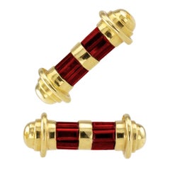 Boutons de manchette or rubis