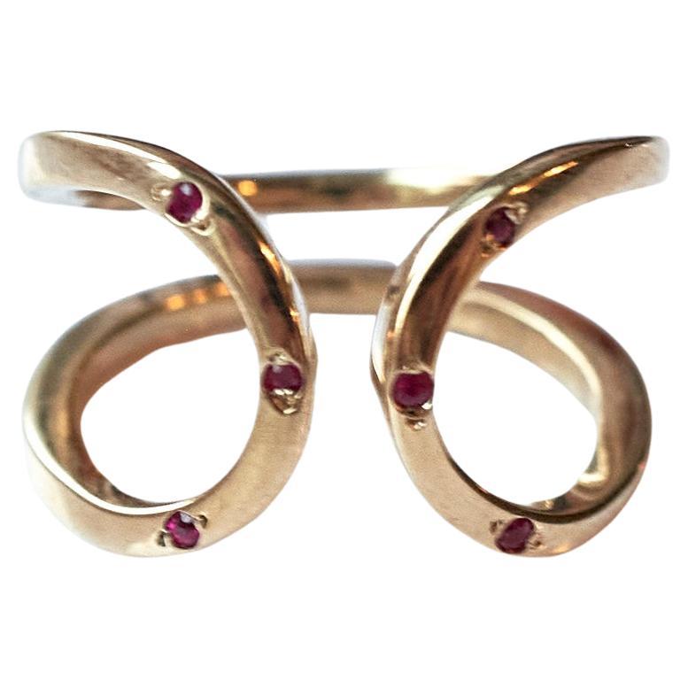 Women's Ruby Gold Ring Cocktail Eternity J Dauphin For Sale