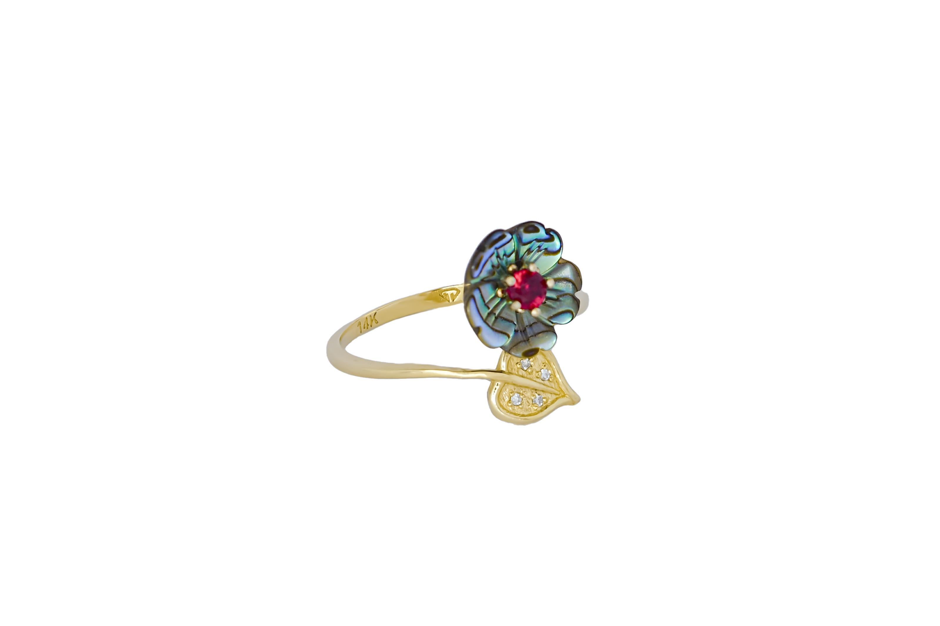 En vente :  Bague en or avec rubis 2