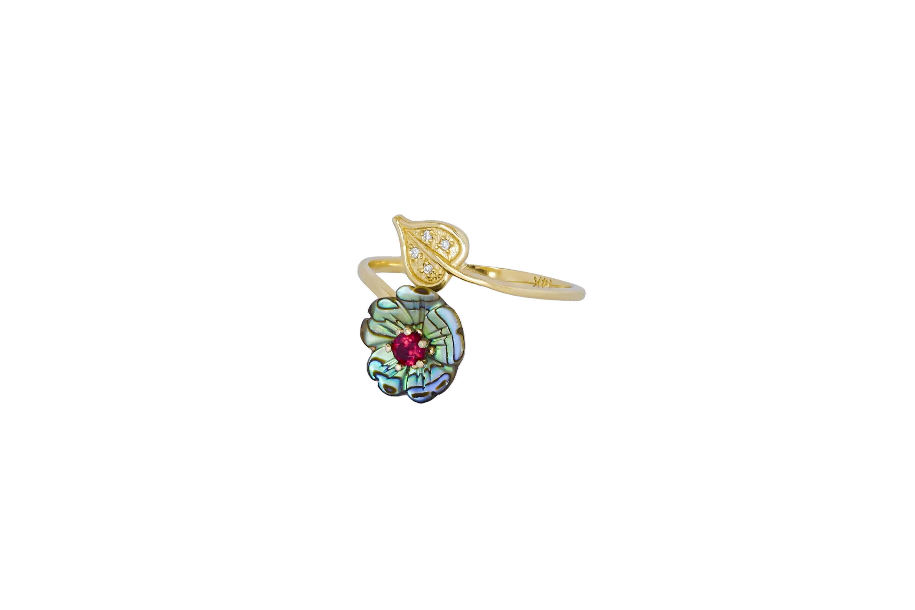 En vente :  Bague en or avec rubis 4