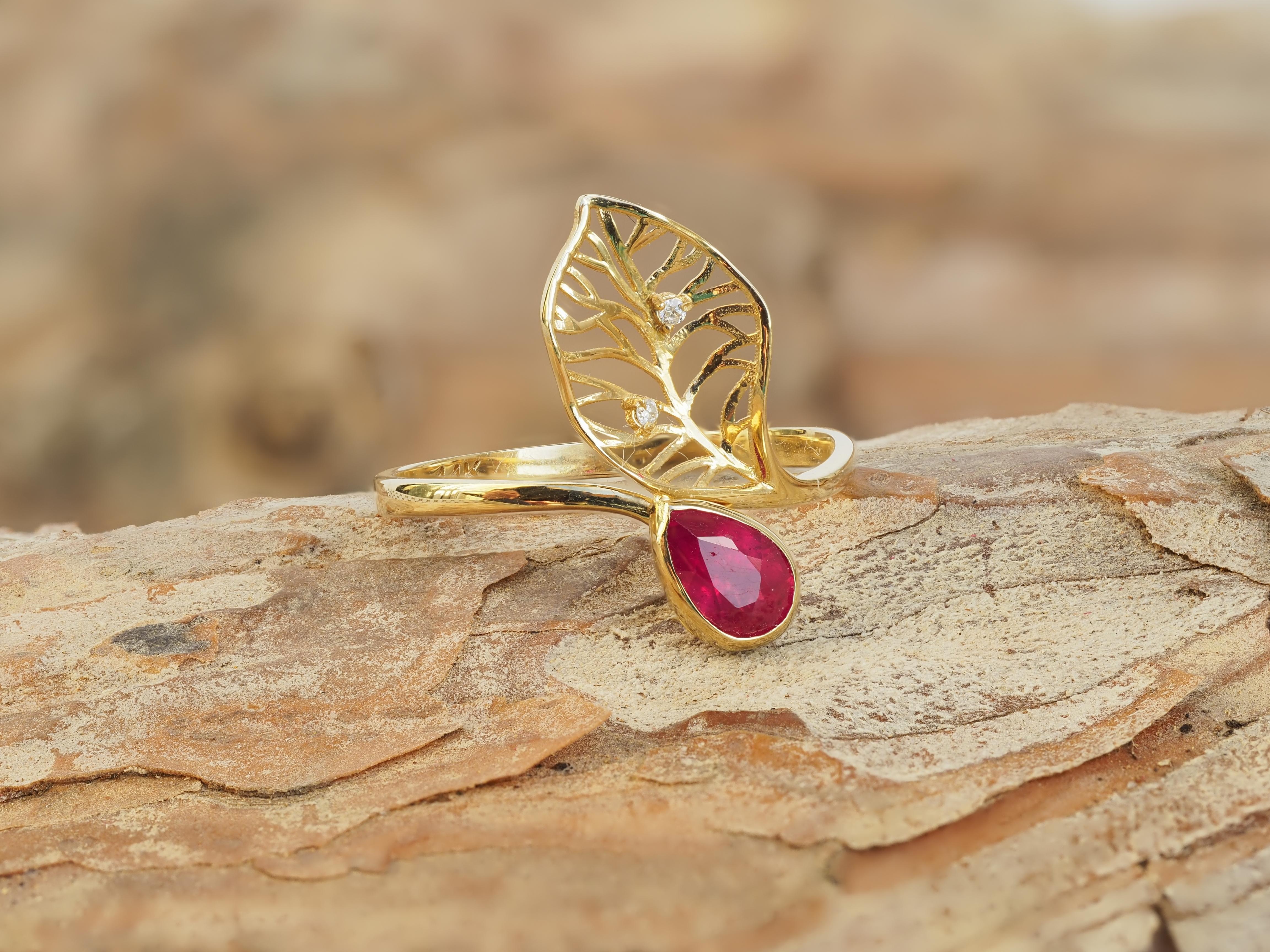Ruby gold ring.  In New Condition For Sale In Istanbul, TR