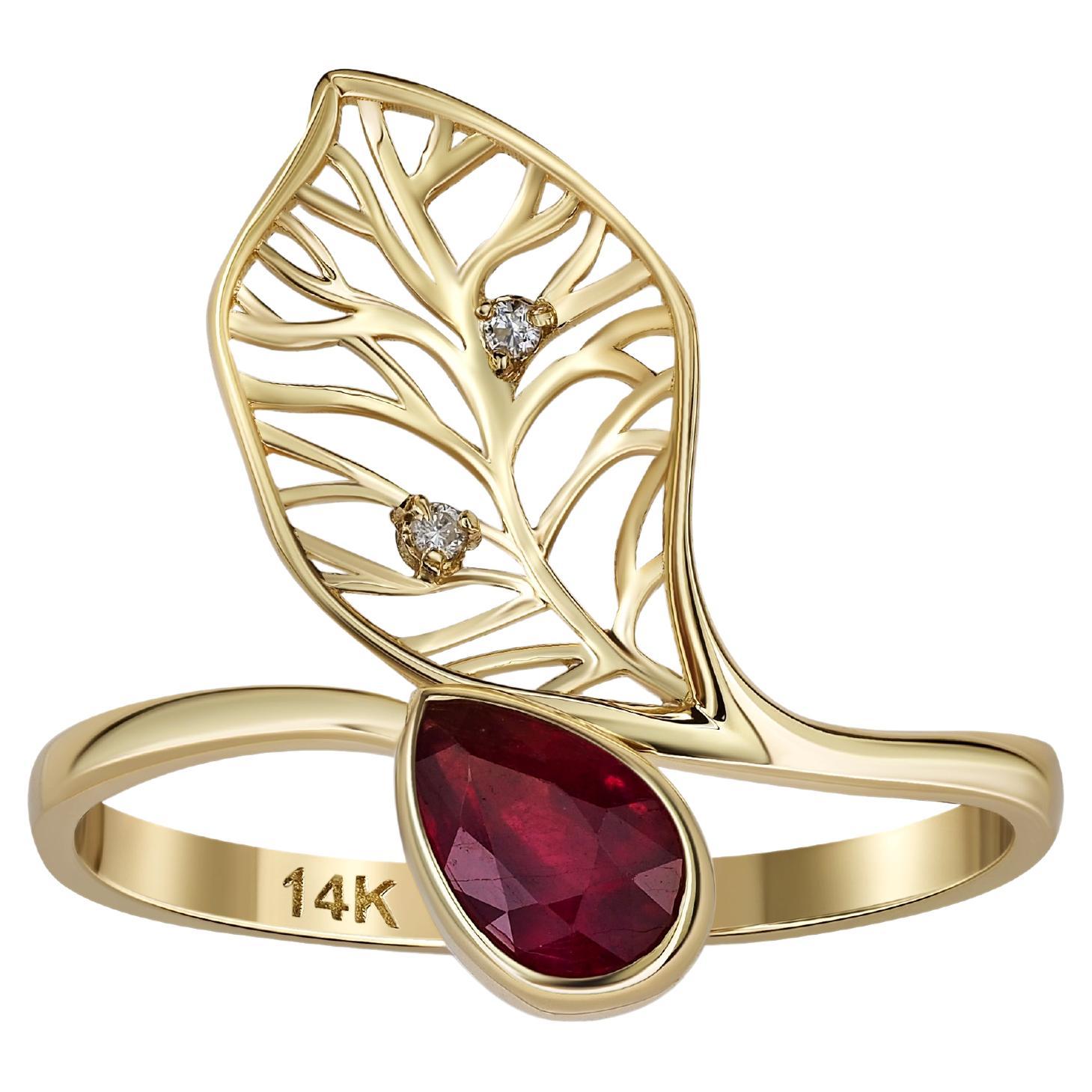 Ruby gold ring.  For Sale