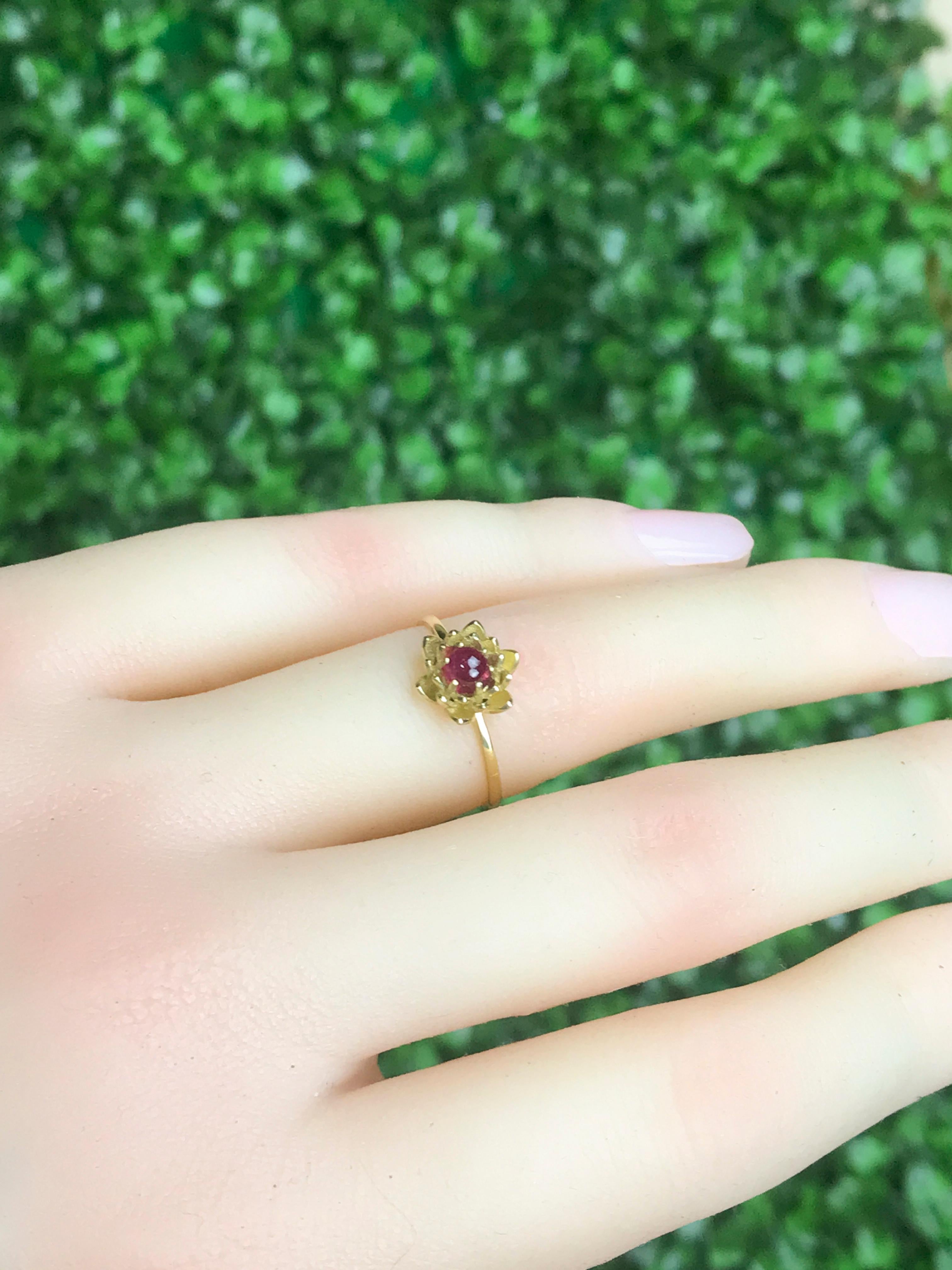 Ruby gold ring in 14k gold.  For Sale 1