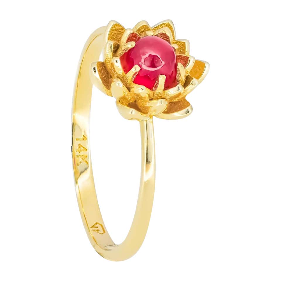 Gold Lotus Flower Ring For Sale at 1stDibs | lotus flower rings, lotus ...