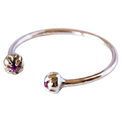 Ruby Gold Ring Prong Open Adjustable Stackable J Dauphin
