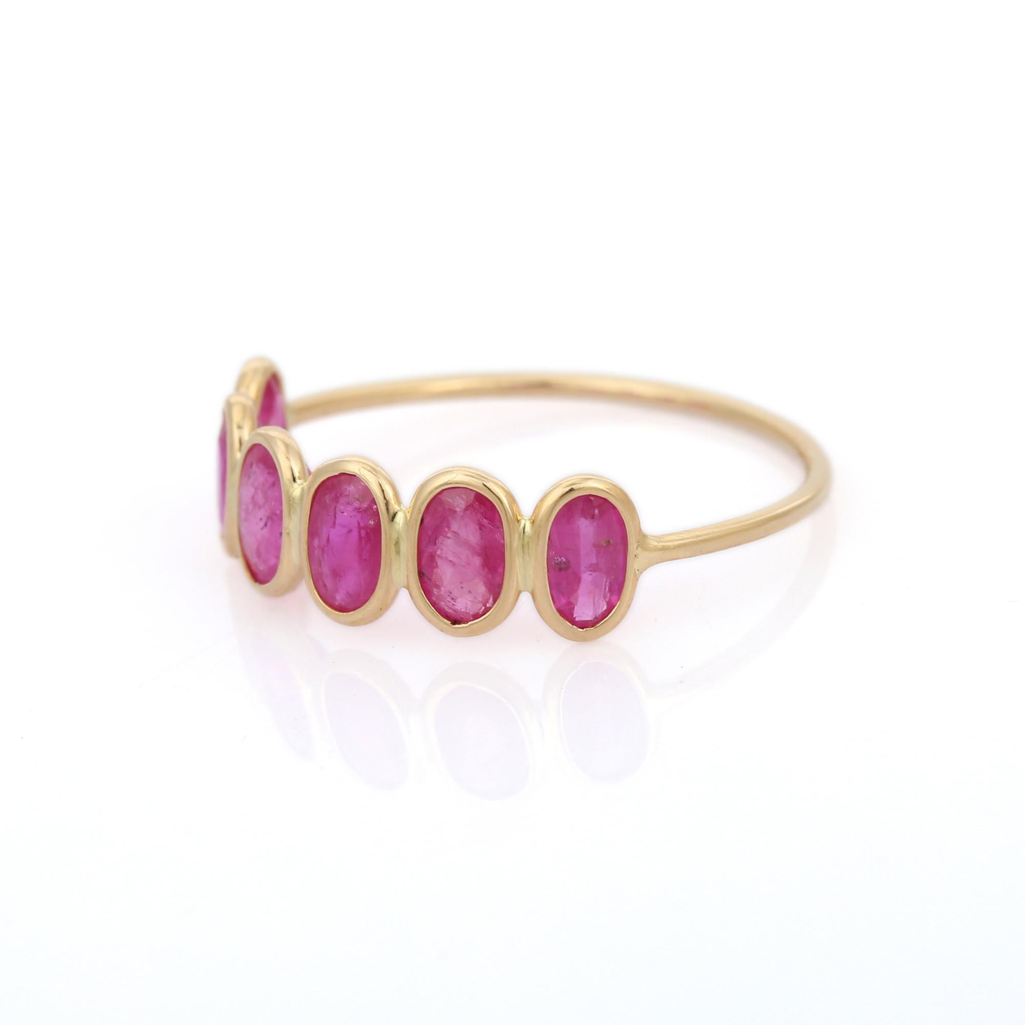 For Sale:  Ruby Half Eternity Band in 18 Karat Yellow Gold 3