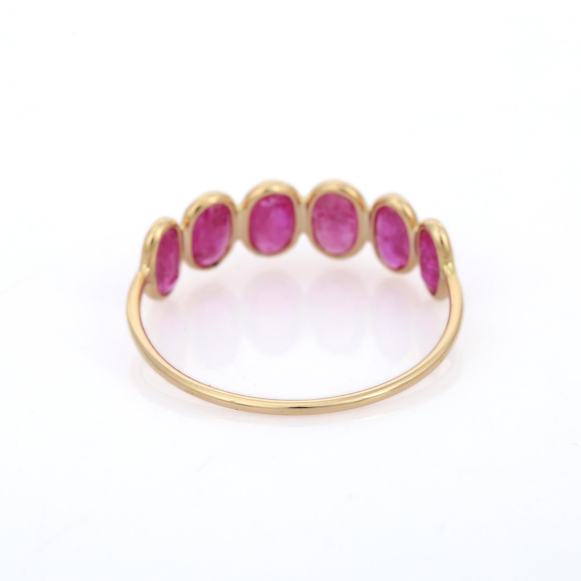 For Sale:  Ruby Half Eternity Band in 18 Karat Yellow Gold 5