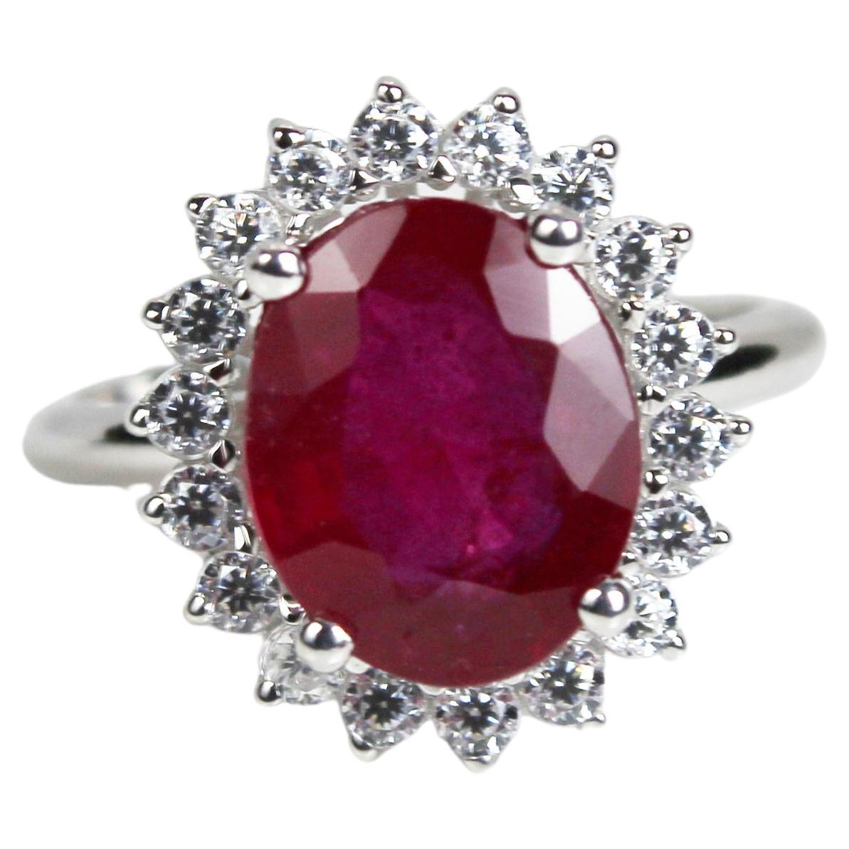 Ruby Halo Ring For Sale