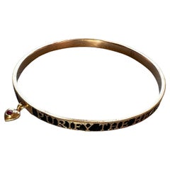 Bracelet en forme de coeur en rubis émail noir spirituel