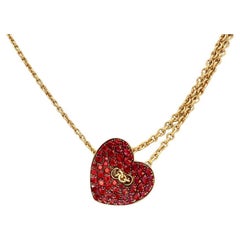 Halskette mit Rubin-Herz aus 18 Karat Roségold - 16-18