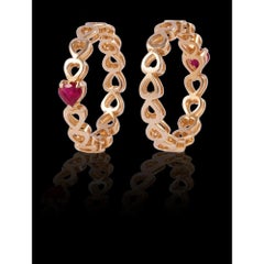 Bague coeur en rubis en or jaune 14K