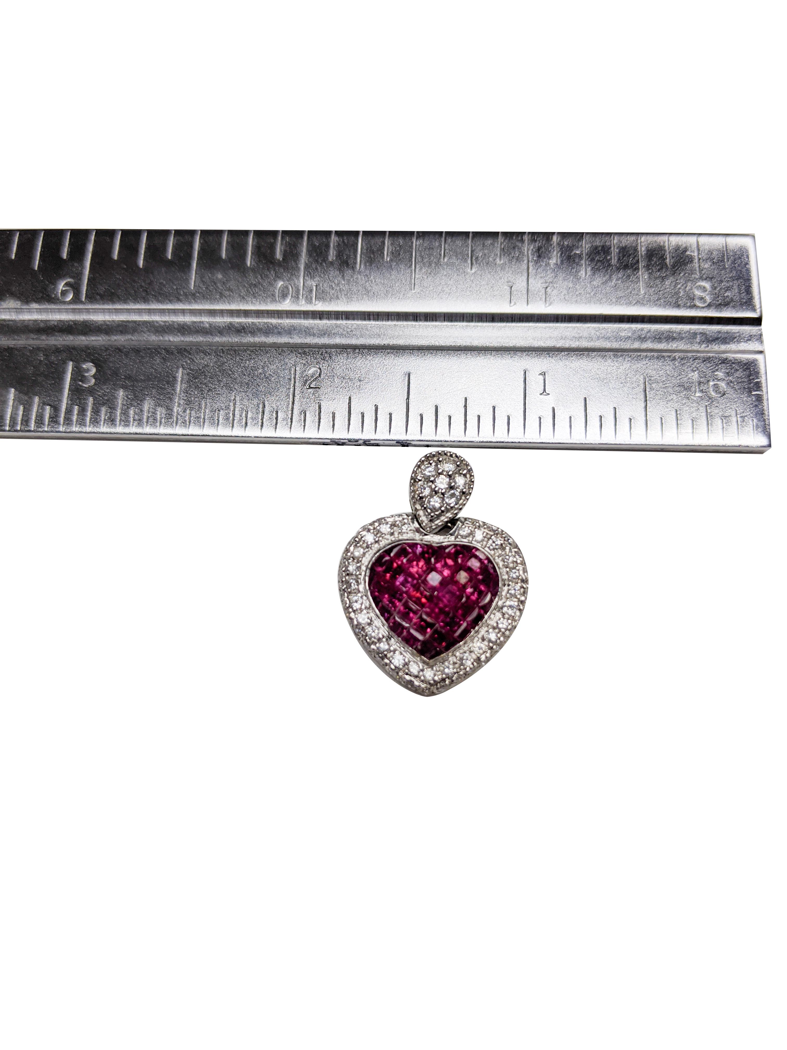 Ruby Heart-Shaped Pendant For Sale at 1stDibs | heart shaped ruby pendant