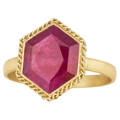 Used Ruby Hexagon Ring