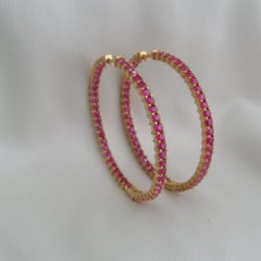 Ruby Hoop Earrings in 18k Gold