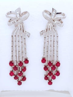 Ruby Horizon - Pigeon's Blood Rubies & Diamond Earrings in 18K